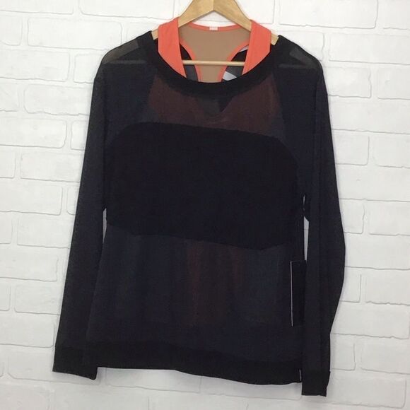 New Karma Mesh panels top sweater running training black sports top gym… - Picture 6 of 10